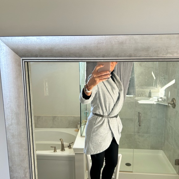 Fleece lined open front tunic style sweatshirt jacket - Picture 2 of 6